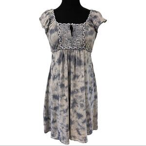 RXB Gray Flutter Sleeve Tie Dye Mini Dress Sz S